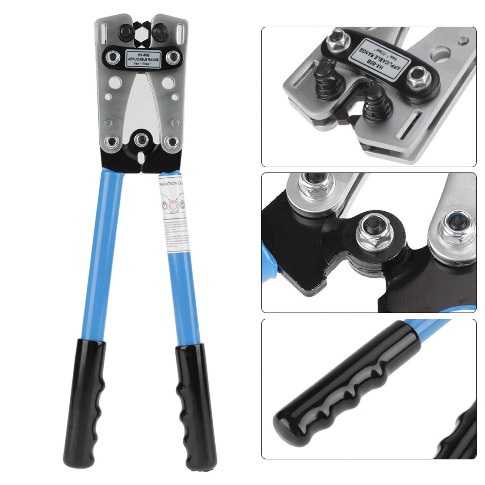 Crimpatura cavi, acciaio ad alto tenore di carbonio 6-50 mm² HX-50B Pinza pinza crimpatrice Capocorda capocorda Terminale esagonale Crimpatrice (blu)