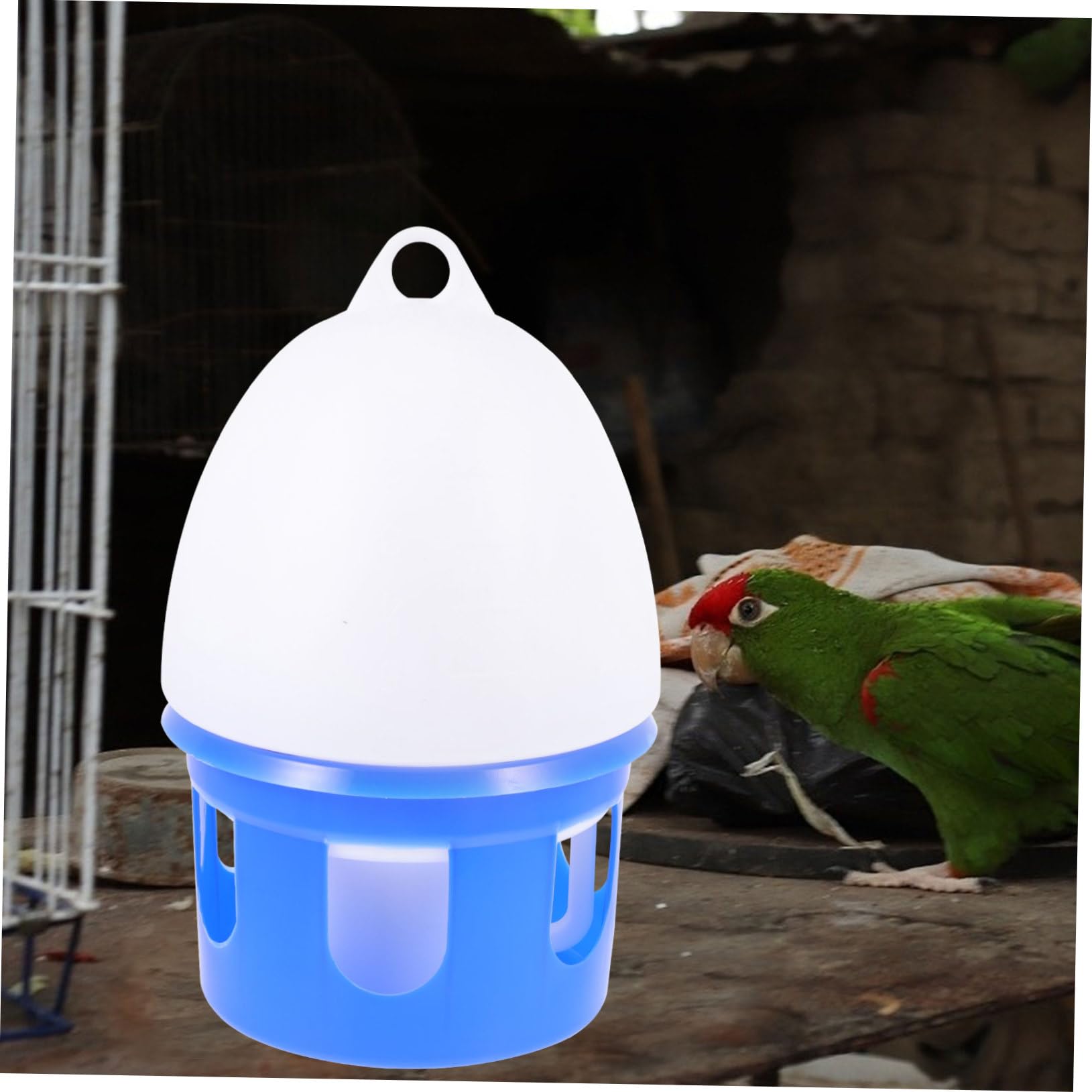 Bebedero Automático para Palomas y Pájaros, Recipiente Azul Redondo | Pvc Desmontable, Fácil de Limpiar, Formato Portátil, para Palomas y Loros