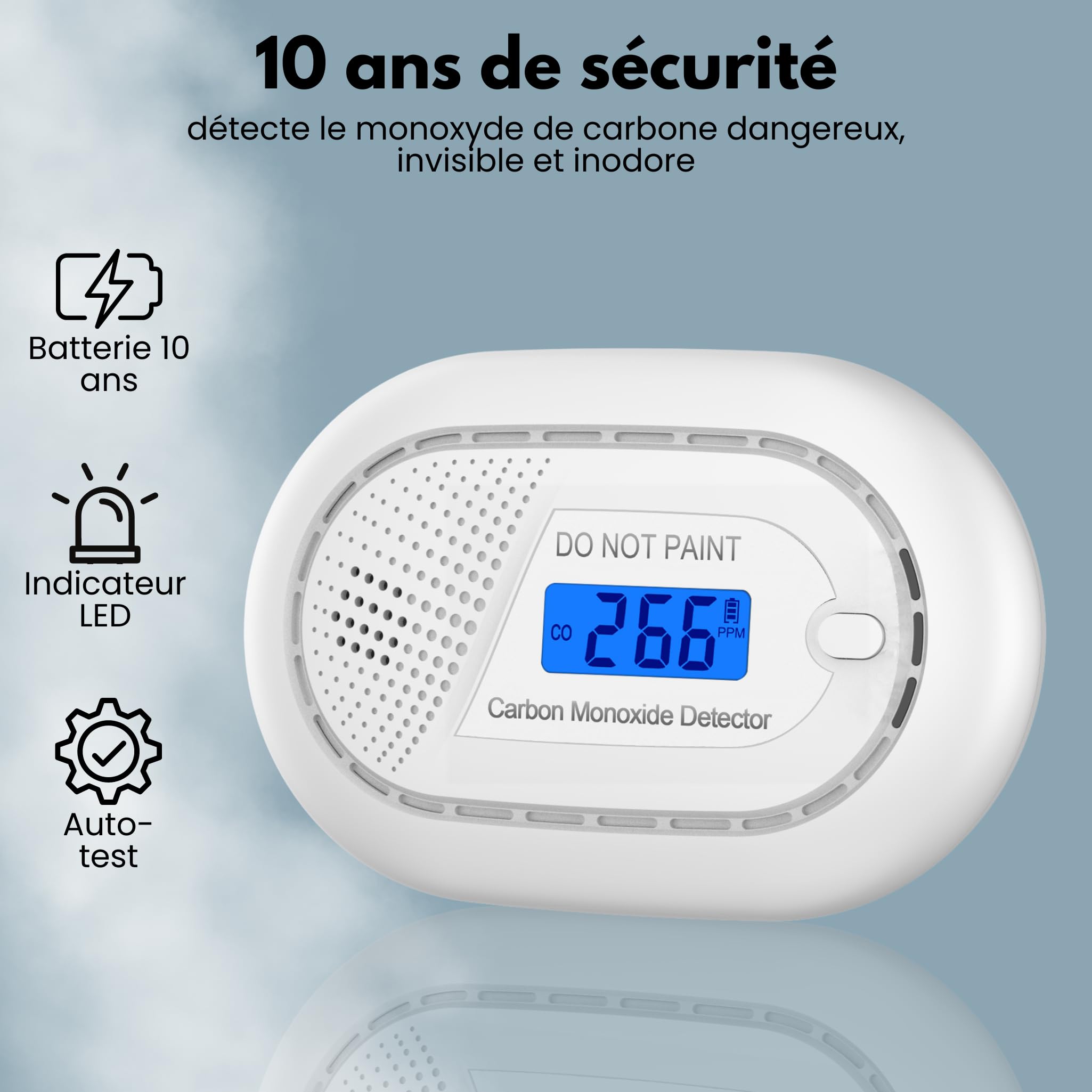 Aroha Smart Connect WiFi Intelligent Détecteur CO - Batterie 10 Ans - App Tuya & Smart Life - Lot de 2