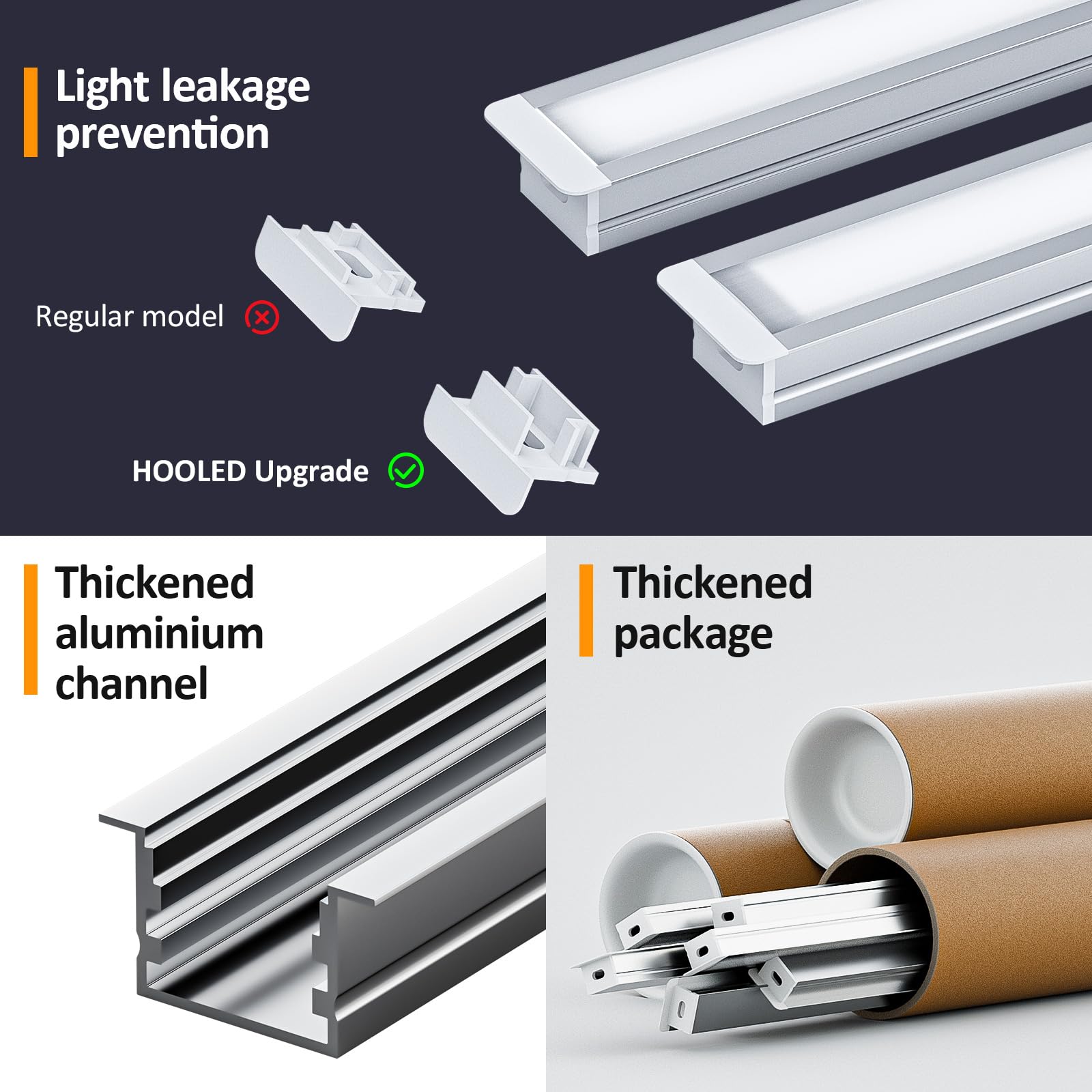 Profilo in alluminio a LED, 20 x 2 m (40 m), per strisce LED fino a 15 mm di larghezza, con copertura in PC bianco latte e set di accessori (SP25)
