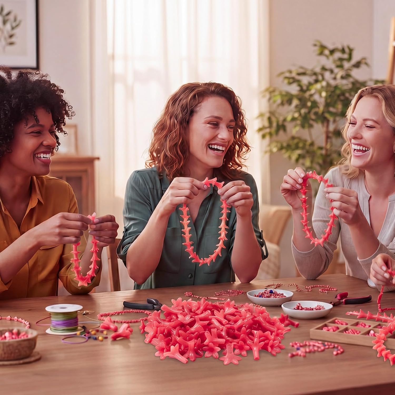 Jutom 100 Pcs Pakalana Flower Beads Cowslip Creeper Flower Beads Resin Coral Shell Bead 3D Carved Cute Loose Bead for Hawaiian Lei Jewelry Making Necklace Bracelet Supplies DIY Crafts Decors (Pink)
