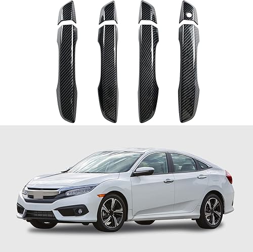 BENXUTO Cubierta de manija de puerta compatible con Honda Civic Sedan Hatchback Coupe tipo R 2016 2017 2018 2019 2020 2021 manijas de puerta BENXUTO Cubierta de manija de puerta compatible con Honda Civic Sedan Hatchback Coupe tipo R 2016 2017 2018 2019 2020 2021 manijas de puerta