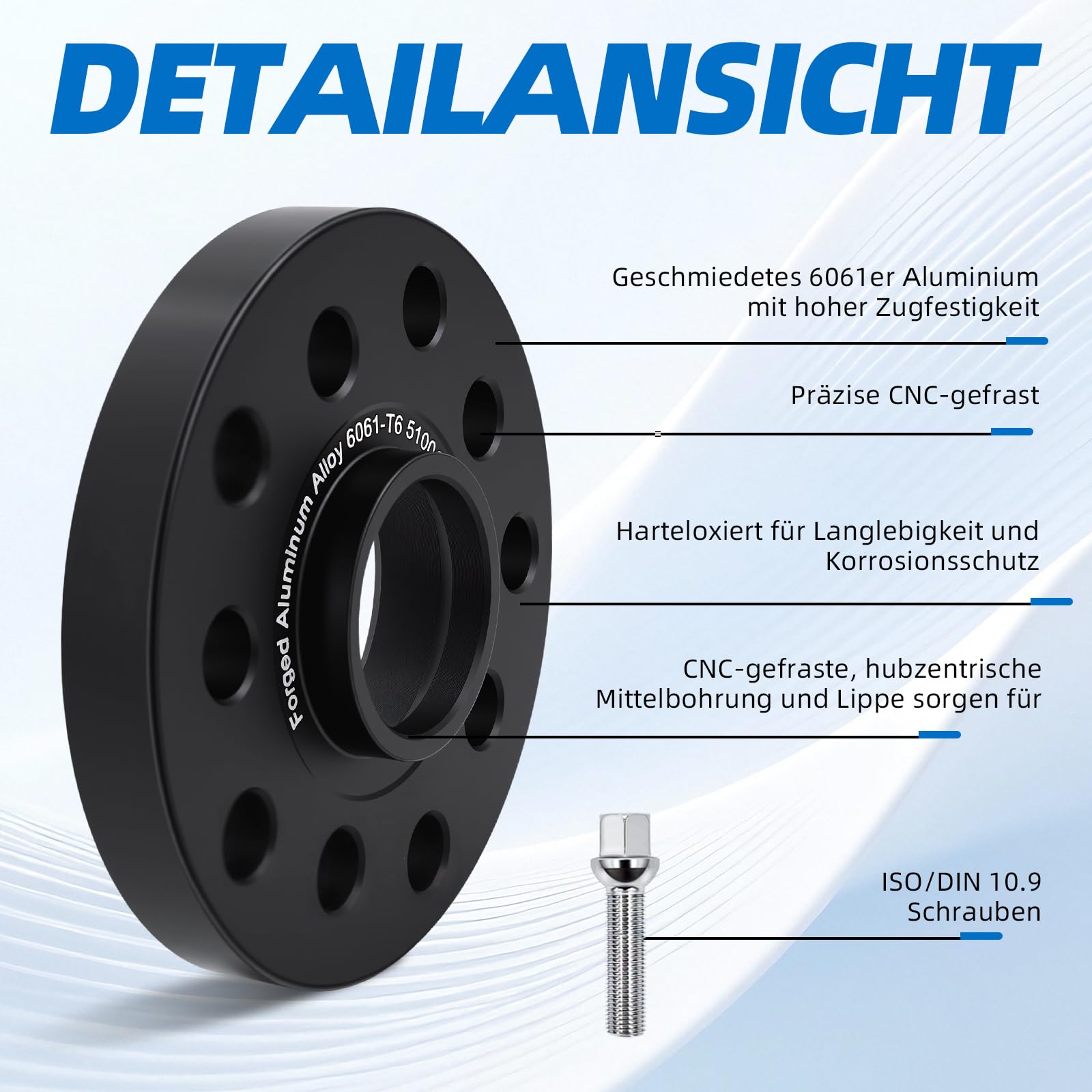 2x20mm Spurverbreiterung 5x100 & 5x112 Dual PCD 57,1mm Mittenloch inkl. M14x1,5 Radschrauben Schwarz für VW Golf Audi Seat Leon Skoda Octavia, schwarz.