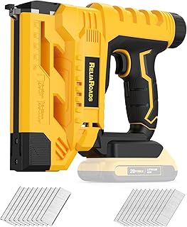 2-in-1 Cordless 18GA Brad Nailer & 1/4 Crown Stapler – Compatible with DeWALT 20V MAX Battery (Tool Only) – Lightweight Design, Includes 1600 Nails/Staples for DIY, Upholstery & Home Renovation