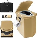XXL 17.5" Toilette de camping portable pour adultes avec sac à main pour camions, Bateau