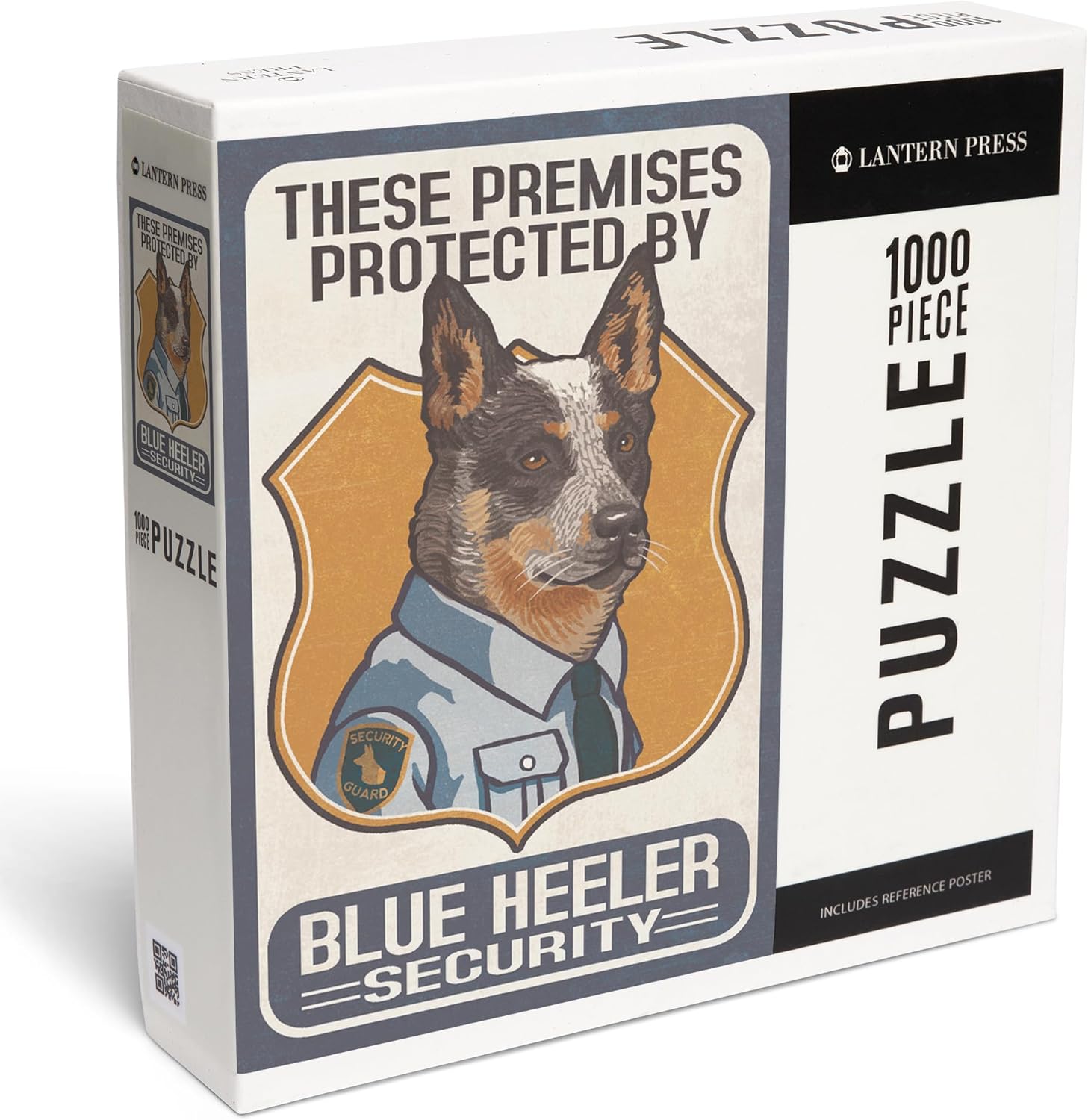 Lantern Press Blue Heeler Security, Dog Sign 1000 Piece Jigsaw Puzzle for Adults, Made in USA with Reference Poster