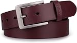 Buffway Men's Full Grain Leather Belt – Solid One-Piece Leather, 1.5” Wide for Jeans & Business Casual, Gift Box Included