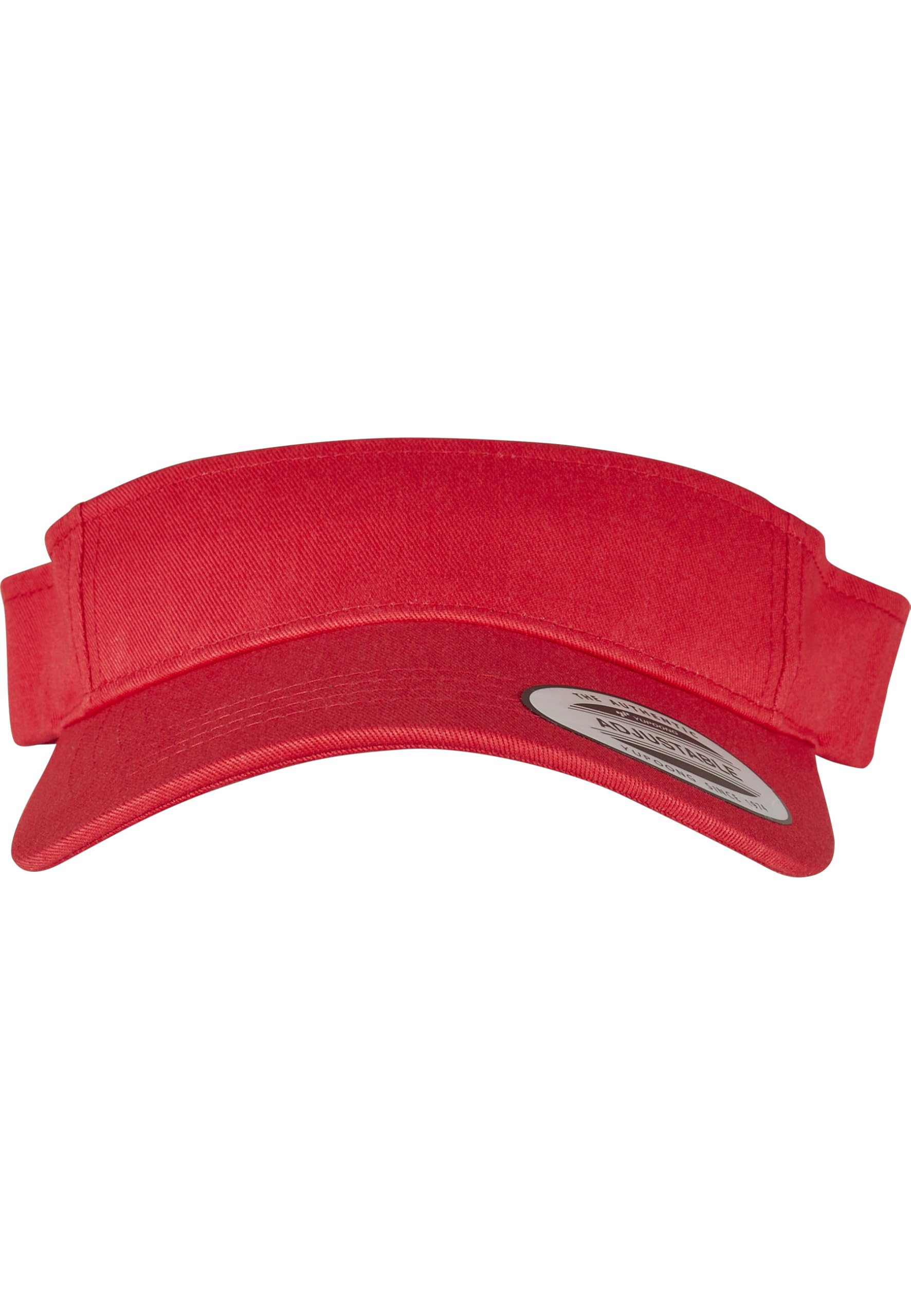 Flexfit Yupoong Damen und Herren Curved Visor Cap - Unisex Sonnenblende mit Klettverschluss - Farbe red one size