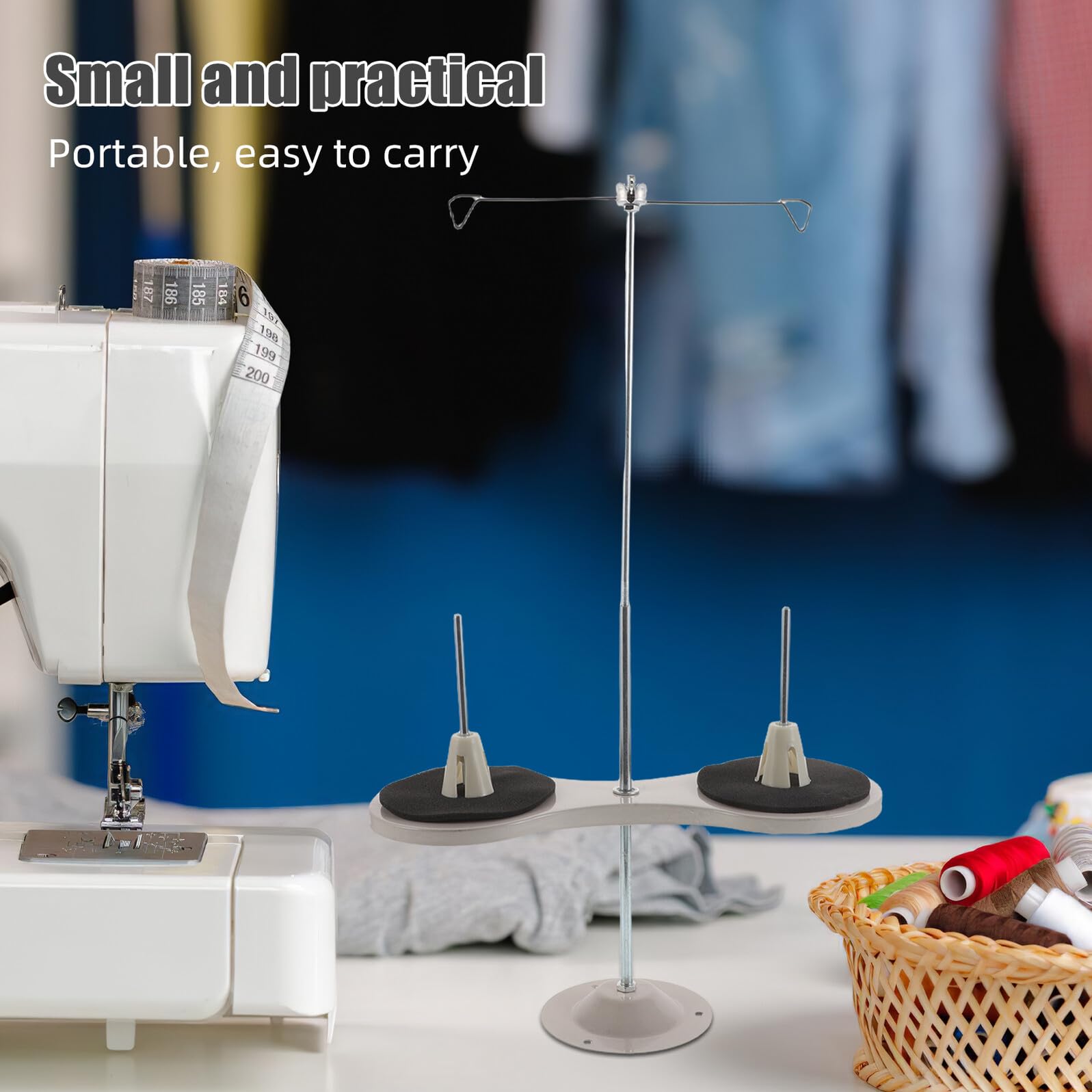 Porta Filo Organizer per 2 Rocchetti per Macchina da Cucire in Metallo Supporto a Forma di per Decorazioni Domestiche e Design di Moda