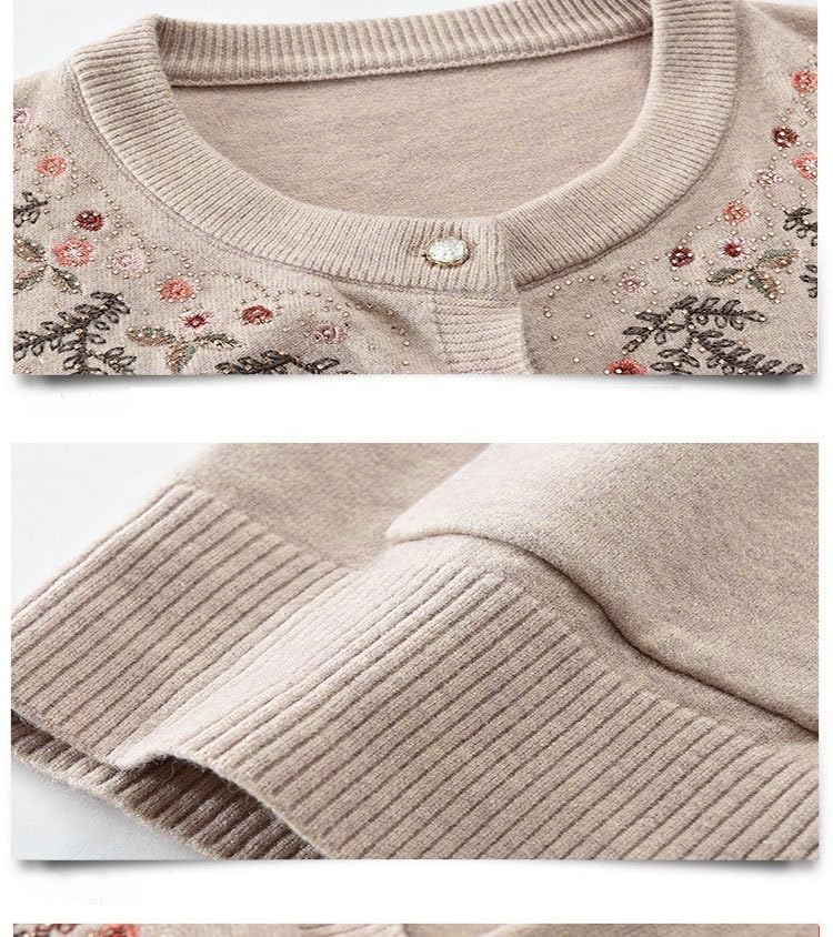 Cardigan Mujer,Suéter Cárdigan para Madre Ligero De Cuello Redondo para Señora Mayor De Punto Informal Suave De Manga Larga con Botones Fino De Punto Chaqueta Regalos para Abuela