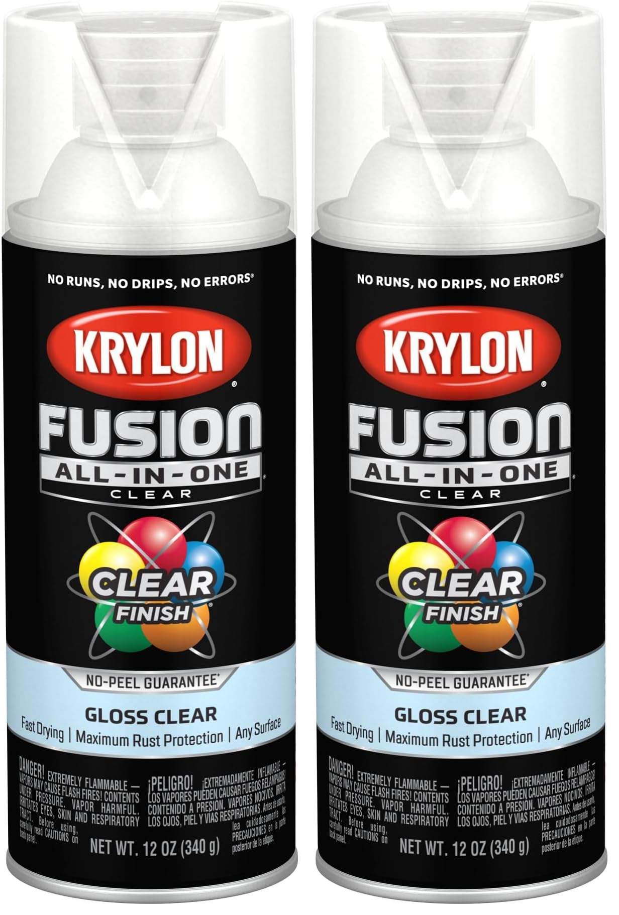 K02705007 Fusion All-In-One Spray Paint for Indoor/Outdoor Use, Gloss Clear 12 Ounce (Pack of 2) (Packaging may vary)