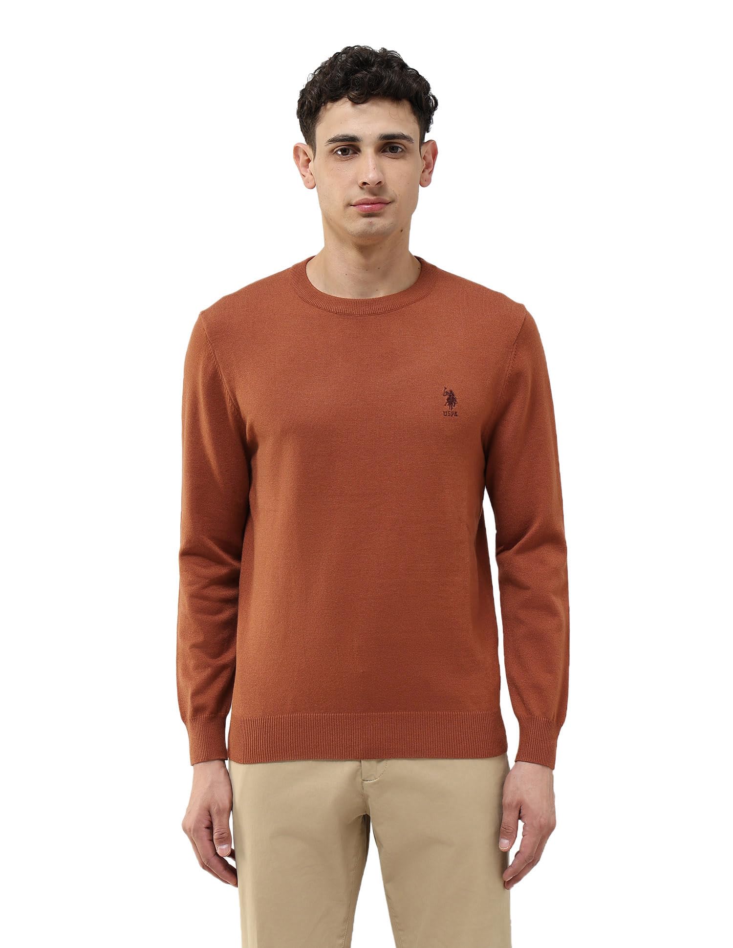 U.s.Polo Association Men's Solid Regular fit Sweater-image-22