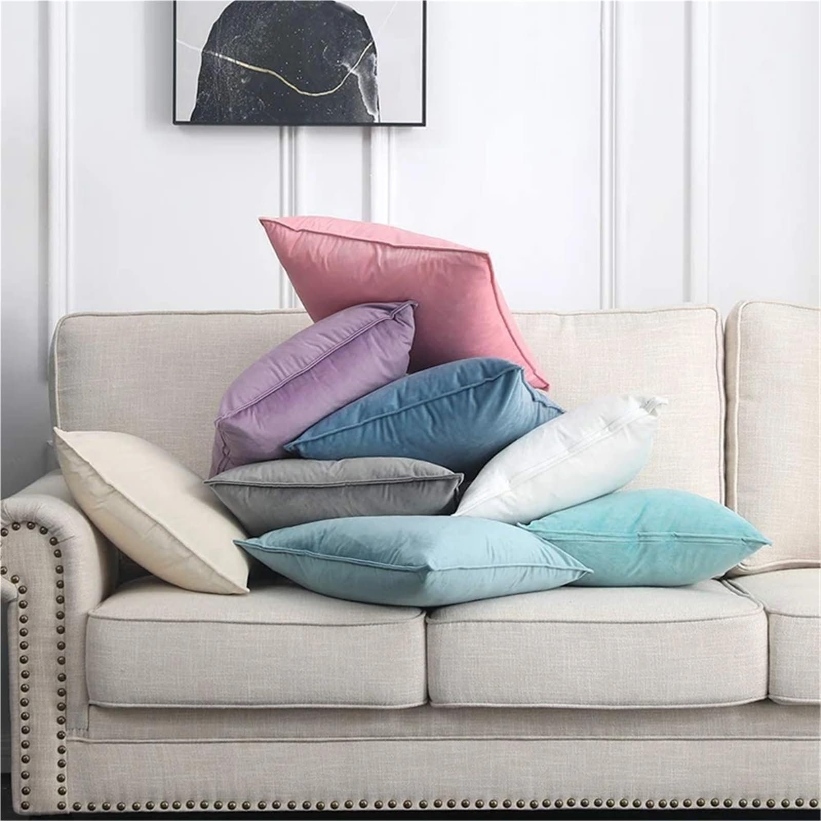 Chenille-Kissenbezug Lila Samt-Kissenbezüge for Sofa, dekorativer Kissenbezug, ultraweicher, 45 x cm, 30 50(Bind Lilac,45x45cm 2pcs Cover)