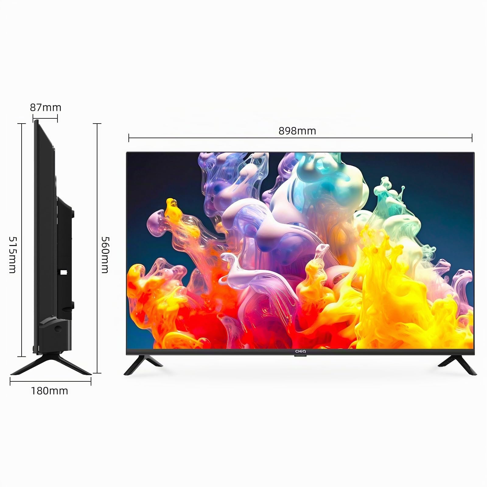 CHiQ TV L40G7V da 40 pollici, Google TV, FHD, Design senza cornice, Assistente Google, Google Play, Chromecast integrato, Triplo sintonizzatore (DVB-T2/S2/C), 5G Wi-Fi, Bluetooth, HDMI ARC, USB2.0