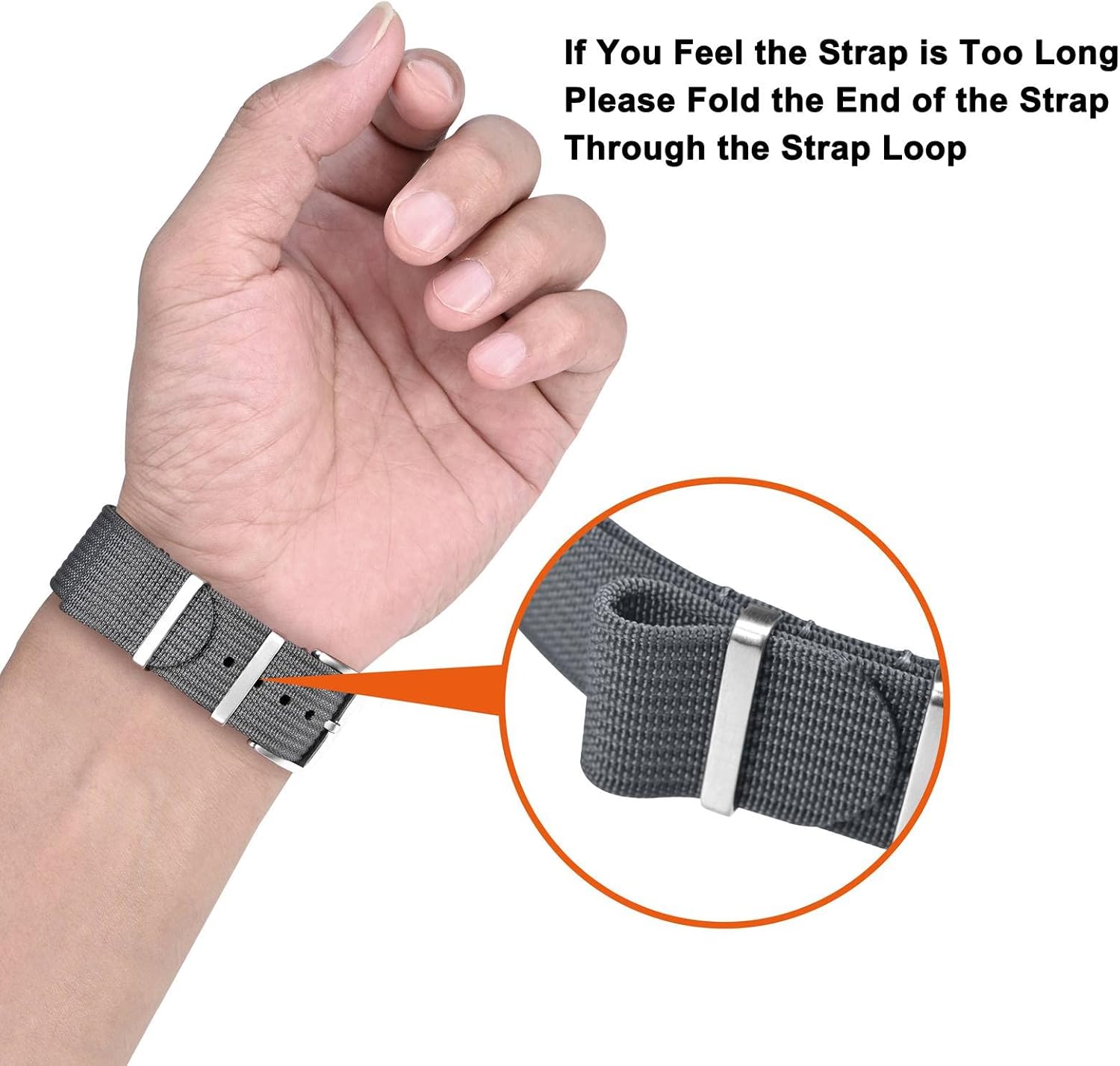 ANNEFIT Nylon Watch Band 16mm 18mm 20mm 22mm, One-Piece Waterproof Military Watch Straps with Heavy Buckle - Image 6