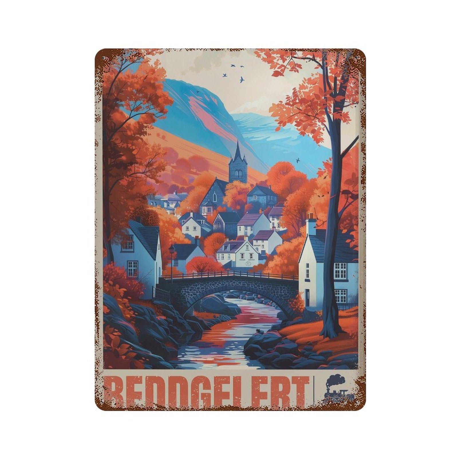 xiaoxiaoshen Beddgelert Wales Travel Snowdonia Wall Decor Art Metal Tin Poster Modern Home Decor Art Home Bar Shop Decorations Vintage Sign 40x30cm
