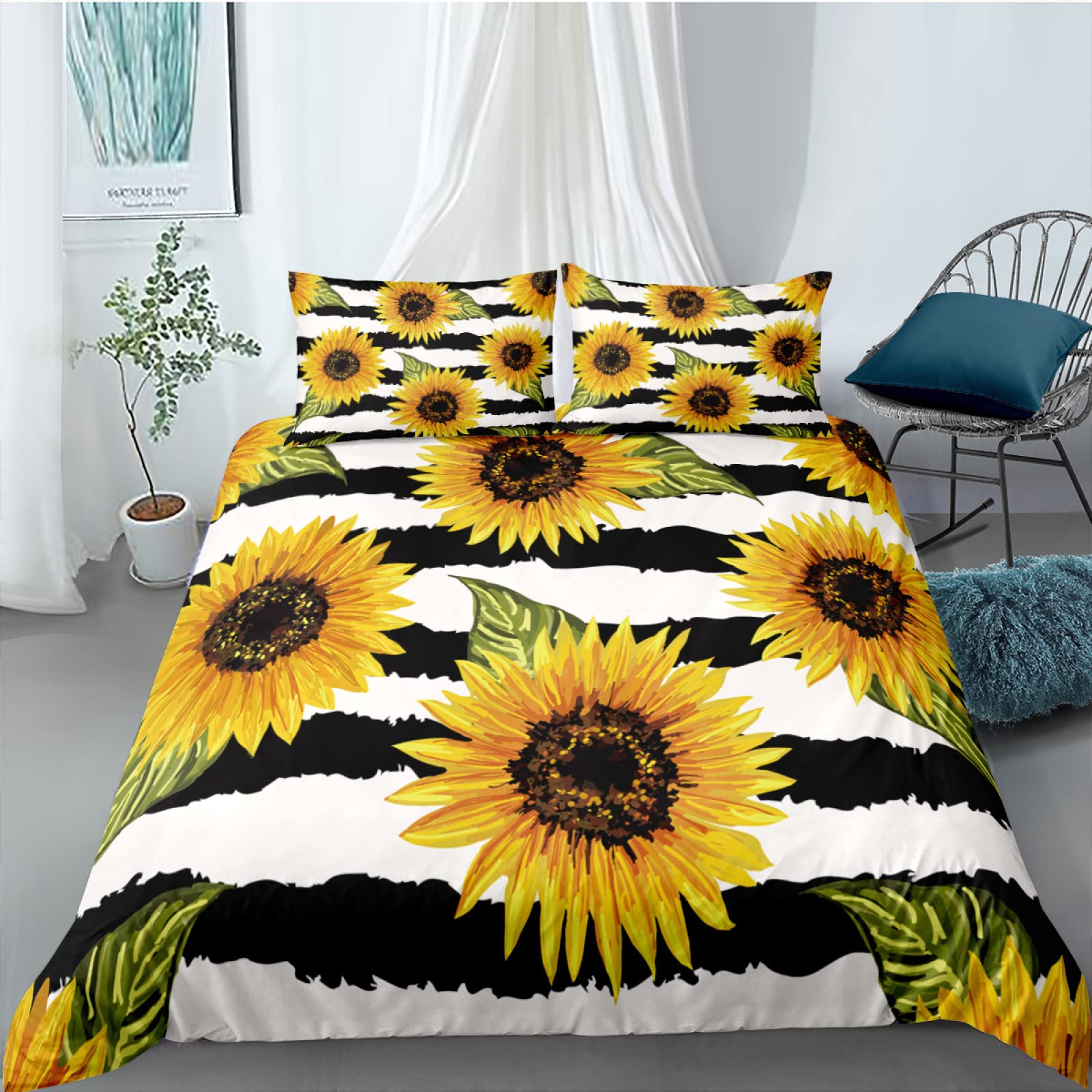 Parure housse de couette ado tournesol pour réveiller la décoration d'une chambre