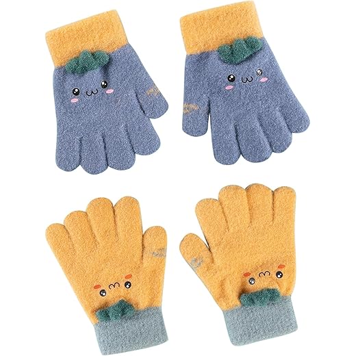 HIMAYASPS Kids Mittens Multicolour Pack of 2