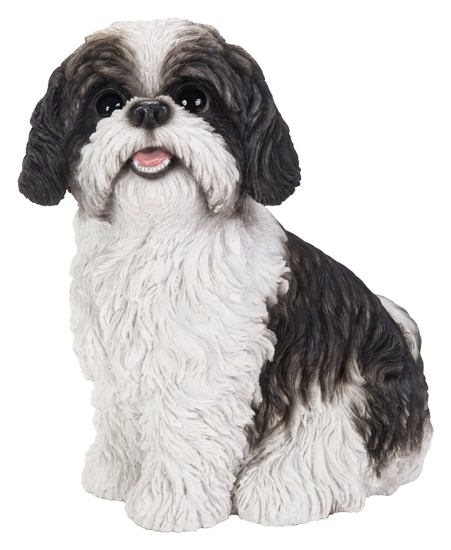 Vivid Arts - Statuina decorativa Shih Tzu seduto, colore: nero