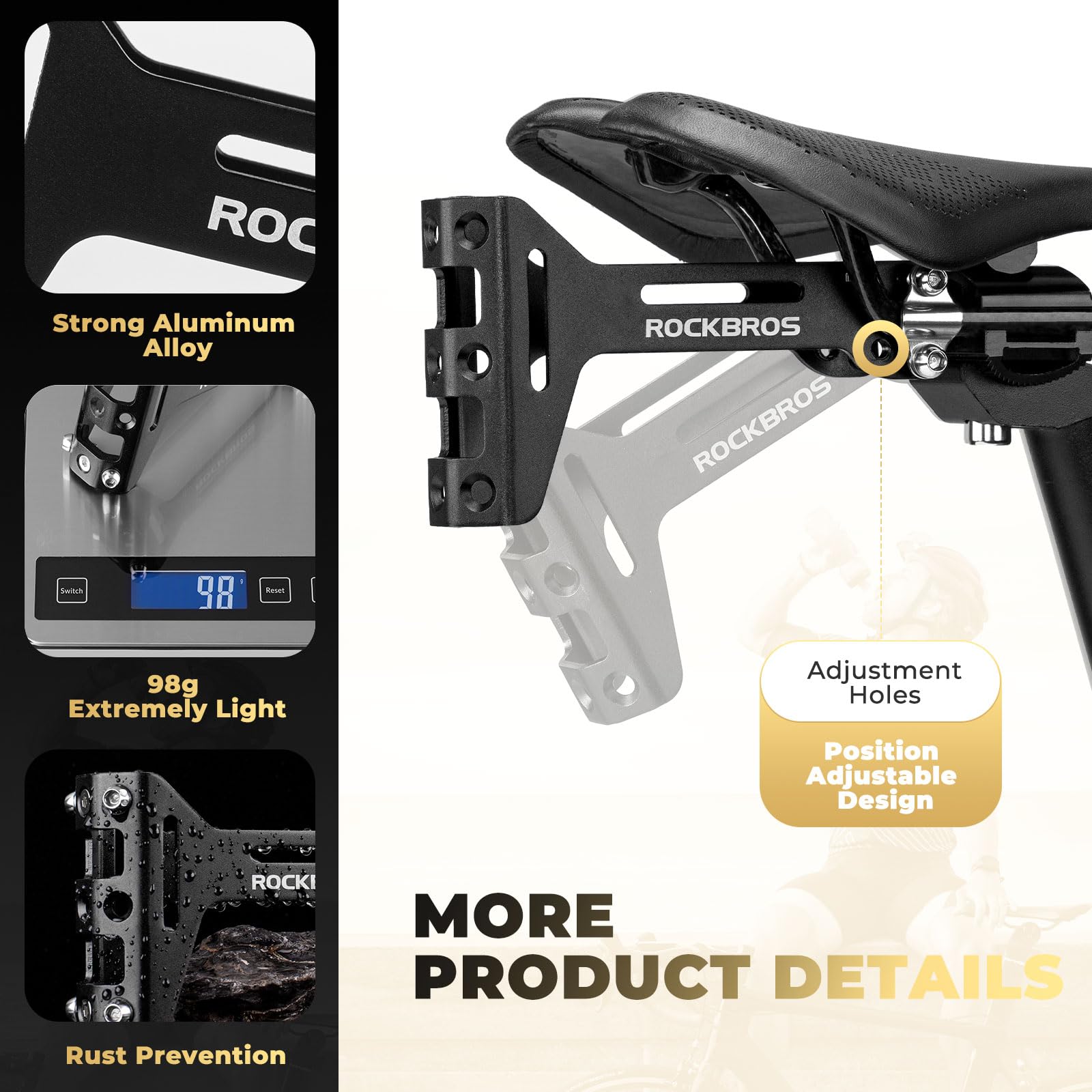 Uqezagpa Fahrrad Sattel Flaschenhalter Adapter - Verstellbarer Doppel-Flaschenhalter