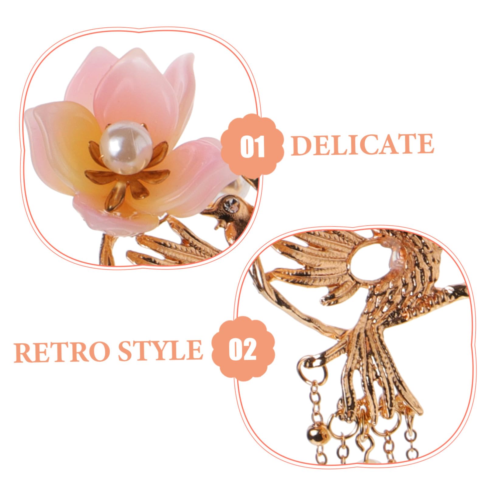 Gatuida Perlenhaarnadel Traditioneller Haarschmuck aus Legierung im Chinesischen Stil Retro mit Quasten Haarspange für Lange Haare für Frauen bei Festen und Cosplay
