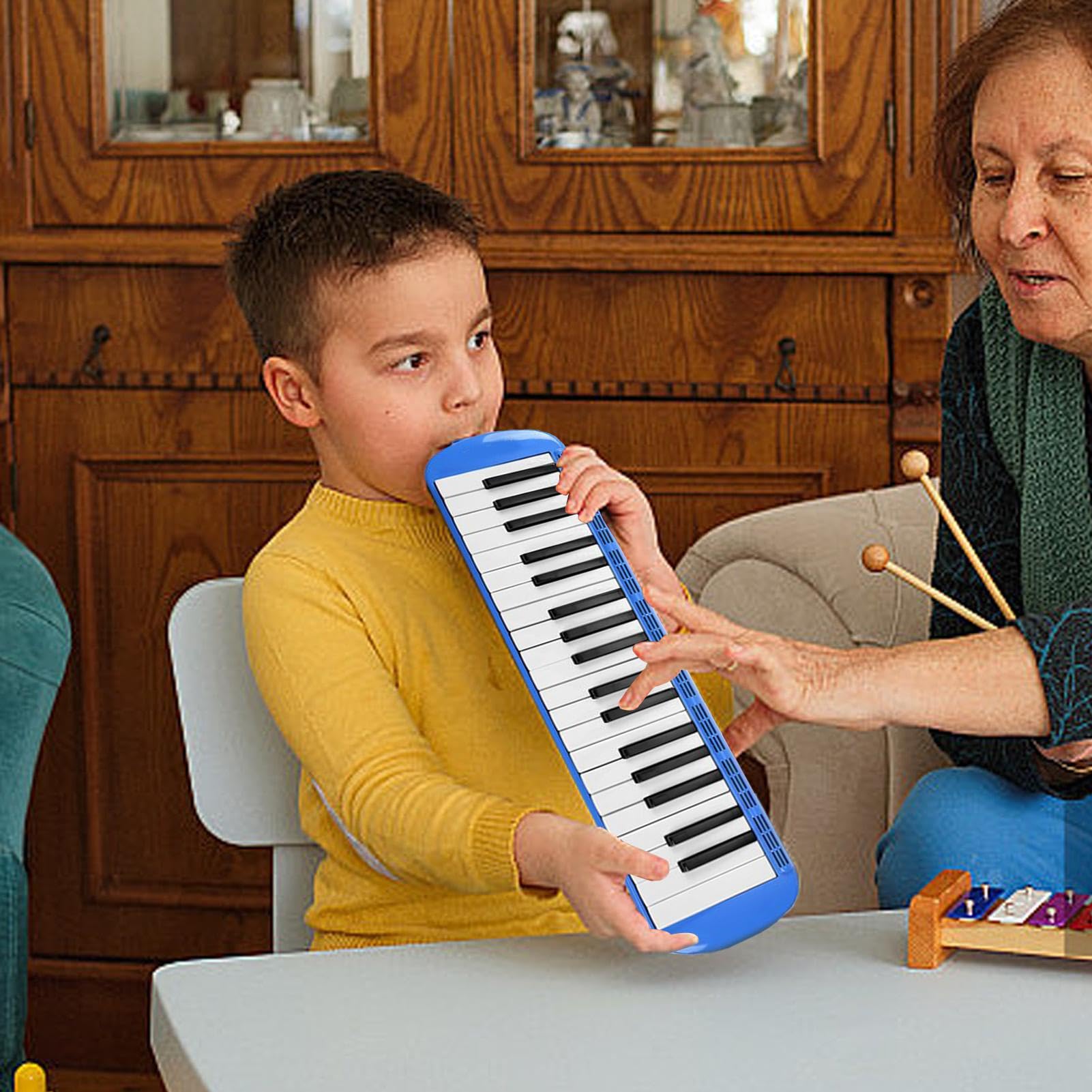 Generic - Melodica a 32 tasti - Strumento di conversazione sicura, melodica per, melodica a bocca stabile per principianti - Blu