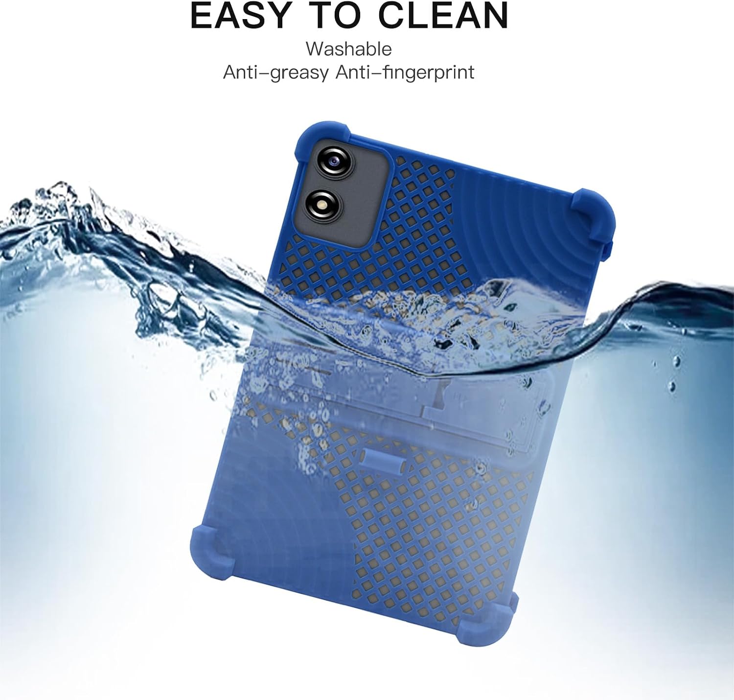 Case for Relndoo P30 10.1 inch,Heat Dissipation Tablet Case,Soft Silicone Protector Cover,Kids Friendly,Adjustable Stand Cover,4 Corners Thicken Shockproof, Blue image 2