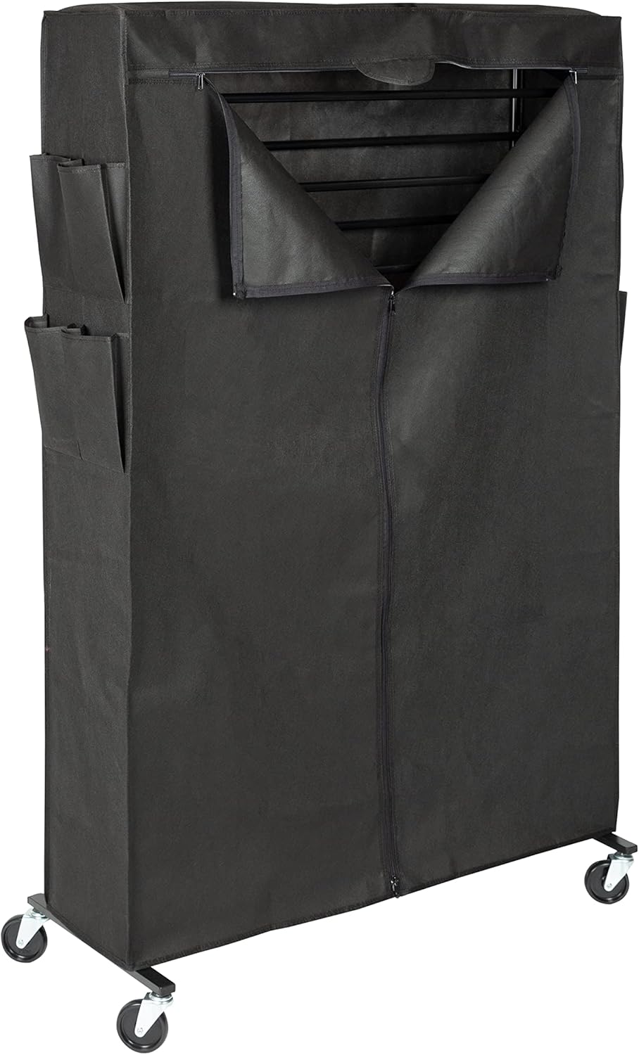 HoneyCanDo Rolling Shoe Rack and Shoe Rack Cover Up to