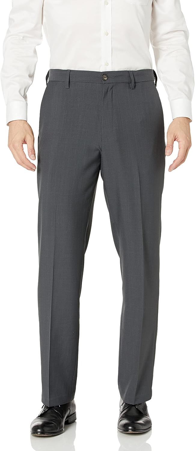 Amazon Essentials Men's Classic-Fit Expandable-Waist Flat-Front Dress Pant