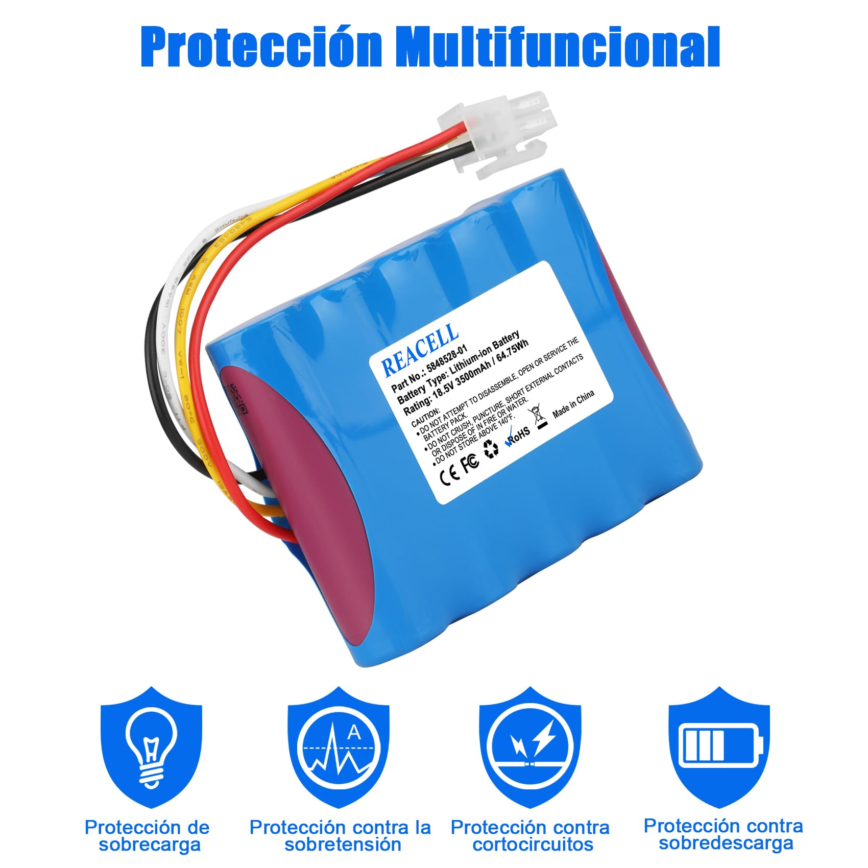 5848228-01 Batería para Husqvarna Automower 310,315,315X(2015-2018) | 18.5V 3500mAh Batería Li-Ion repuesto 5848228-02,5848528-01 Compatible para Gardena Sileno R100Li,R130Li,R160Li,