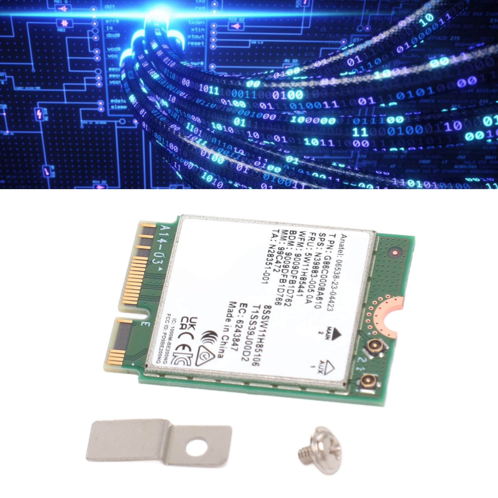 ASHATA Scheda WiFi 5G alta compatibilità Adattatore di rete per 10 11 Bluetooth 5.4 574 Mbps 2400 Mbps 5800 Mbps (senza antenna)