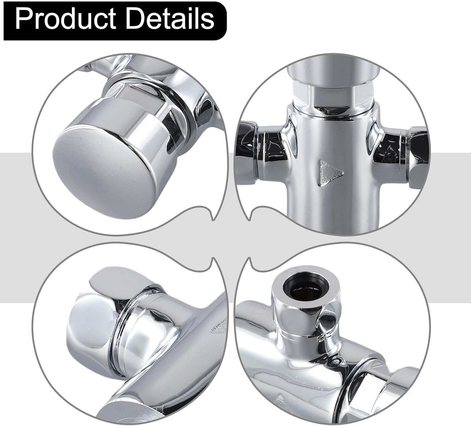 Self-Closing Heavy Duty Shower Valve, Chrome Timed Non Concussive Exposed Shower Valve for Gym Pool Schools Brass Construction