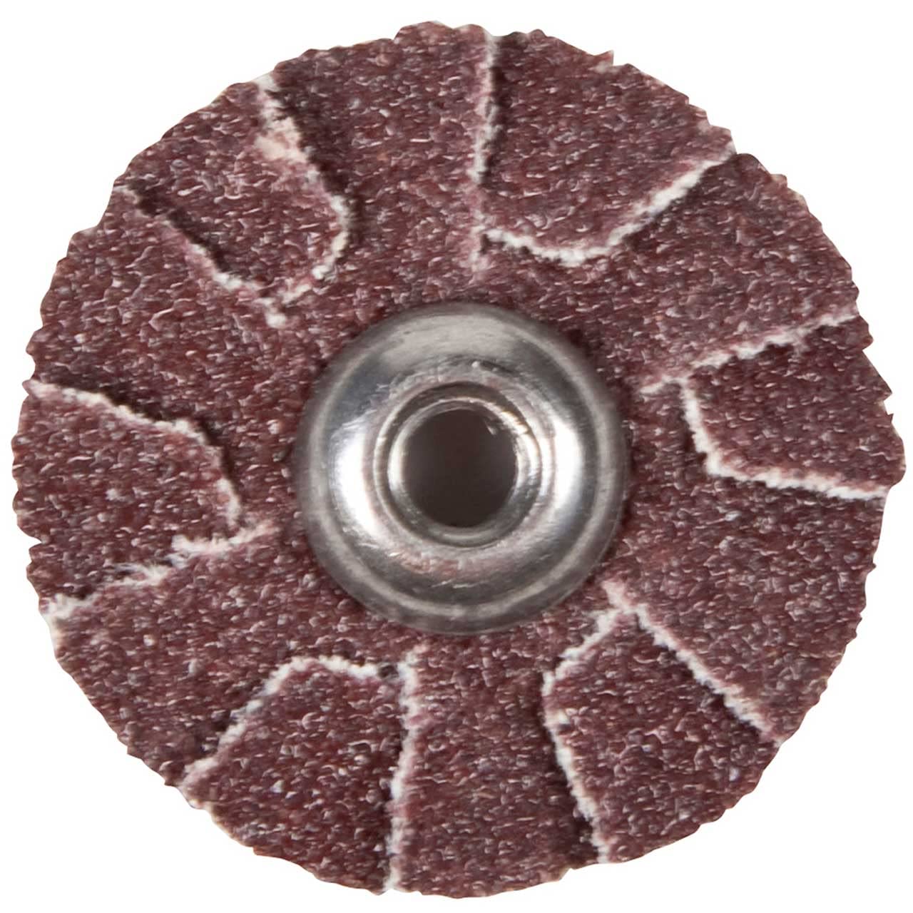 Merit Overlap Slotted Abrasive Disc, Aluminum Oxide, 11/2" Diameter