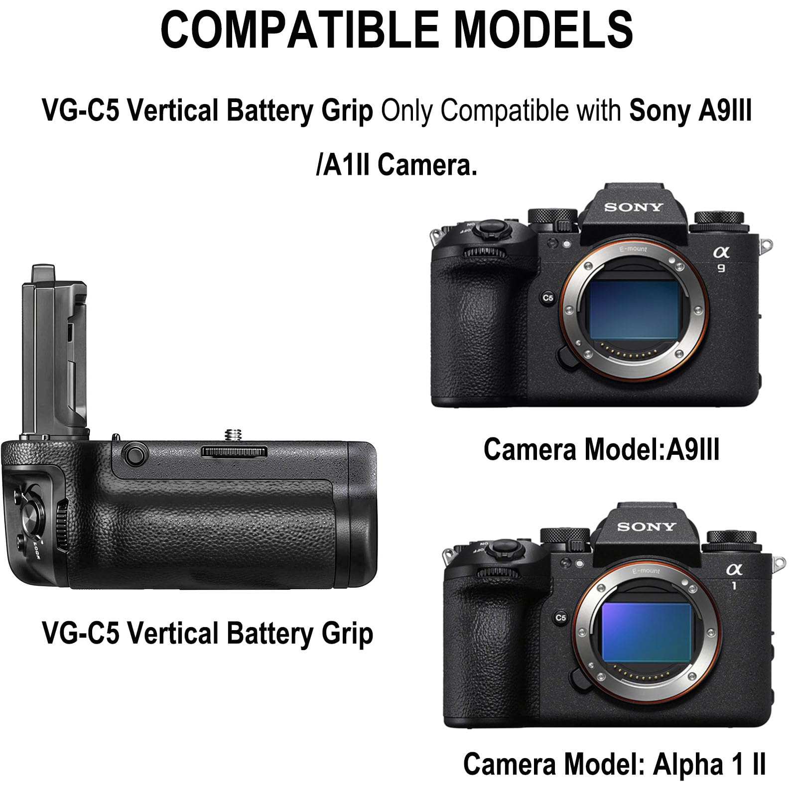 Amazon | 垂直バッテリーグリップ VG-C5 Sony Alpha A9III A1II カメラ