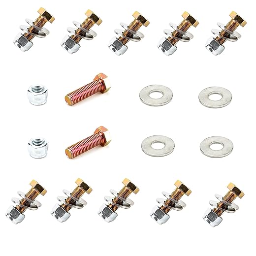 12 Sets of 8-Grade Hardness Bolt Kits, 12 12-5/8 "x 2" Bolts, 12 12-5/8 "Nuts (with self-Locking Buckles), and 24 Flat washers.