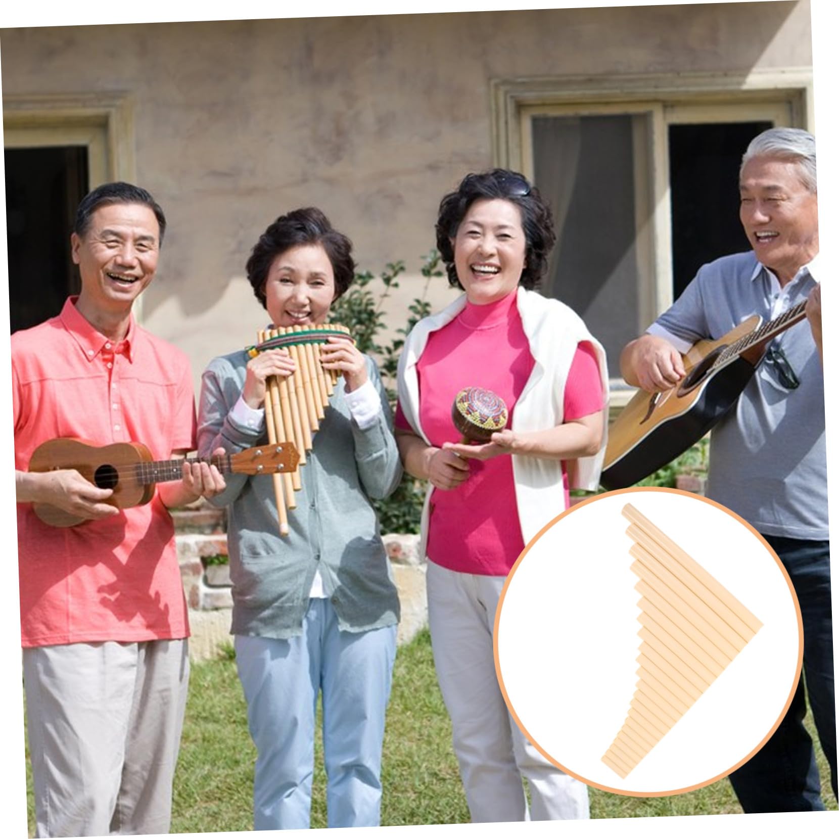 Flauto di Pan Tradizionale G 22 Tubi Beige per Esecuzione | Musica Folk e Palco, Plastico, Orientabile da Lato Sinistro o Destro, per Principianti e Professionisti