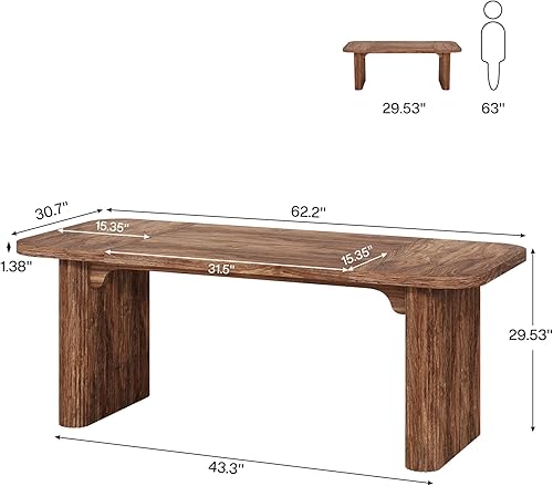 Miniatura 2 de Tribesigns Escritorio ejecutivo moderno de 62 pulgadas, escritorio de oficina de madera, escritorio grande estético para computadora con doble