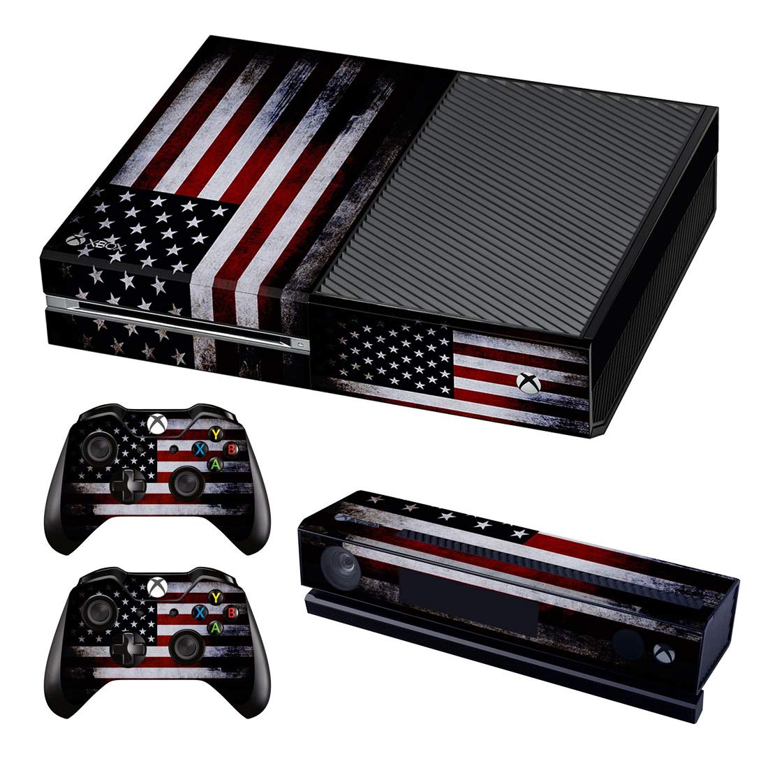 Protective Vinyl Skin Decal Cover for Microsoft Xbox One American Flag(Upgraded)