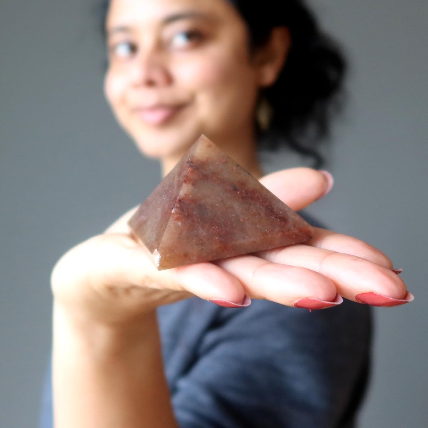 Satin Crystals Red Aventurine Pyramid Stone 2.0-2.25 inch