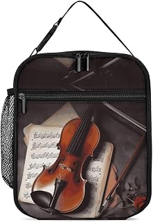 Lunch Bags Violin Sheet Music Printed Lunch Bag Lunch Storage Bag Reusable Portable Lunch Box Insulated for Travel Picnic Office Working