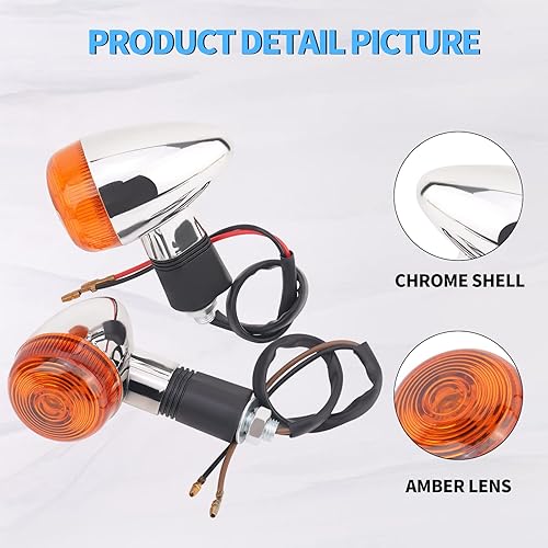Miniatura 6 de AHL Luz de señal de giro para motocicleta compatible con Yamaha XV250 XV125 no indicadores LED intermitentes