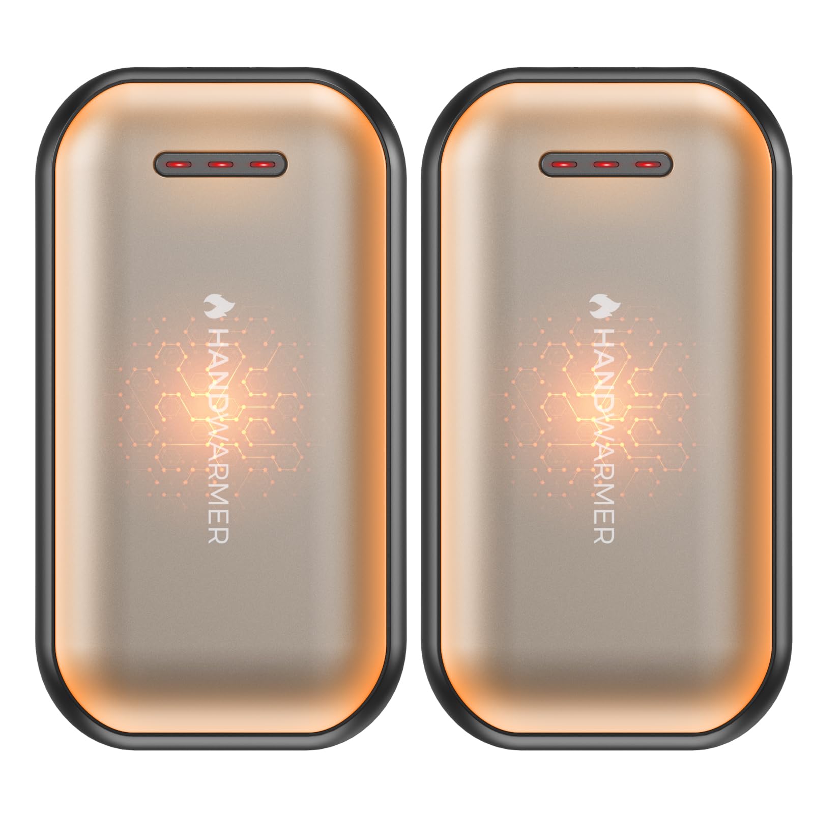 AICPAN Handwärmer Elektrisch - 2er-Pack 6000mAh Magnetischer Taschenwärmer, USB-C Elektrische Handwärmer Wiederaufladbar Schnellheizung, 3 Heizstufen Bis 55°C, für Outdoor,Golf,Camping,Raynaud (Gold)