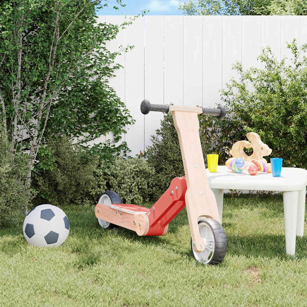 Trottinette Enfant 2 en 1 Rouge et Noir, draisienne avec siège en PU, Guidon réglable 135 degrés, Roues EVA, Porteur léger pour extérieur Jardin Cour, Charge 50 kg, 2 à 5 Ans