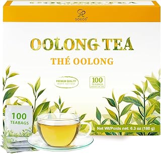 Soeos Organic Oolong Tea, 100 Tea Bags, USDA Certify, Low Caffeine, 6.3 oz (180 g)