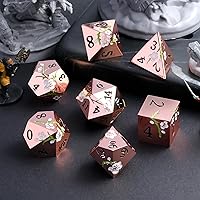 Vista 6 de Juego de dados de metal D&D, DNDND 7 piezas de dados metálicos DND con estuche de regalo hermoso para juego de mesa Dungeons and Dragon