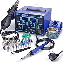 YIHUA 862BD+ Hot Air Soldering Station and Soldering Iron for SMD 2 IN 1 Station with Temperature Stabilization Function and DIY Electronic Repair Projects (EU PLUG)