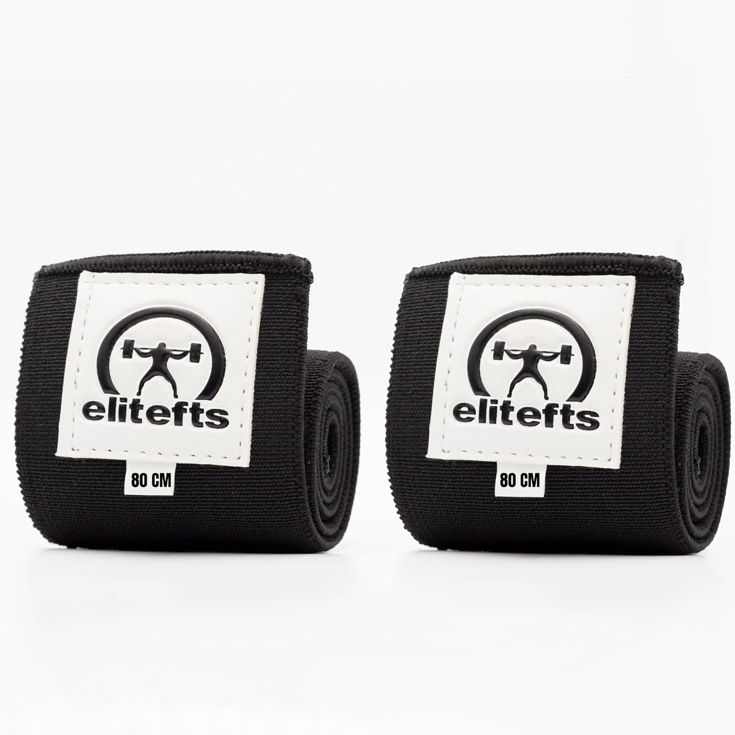 EliteFTS Super Heavy Wrist Wraps Black 80cm - Professional Quality Wrist Support with Heavy Duty Thumb Loop - Best Wrap for Powerlifting Competition, Strength Training, Bodybuilding