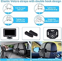 Vista 9 de Rohent Cámara de coche para bebé, 5 pulgadas HD 1080P, visión nocturna, fácil instalación, cámara de asiento trasero y orientado hacia adelante