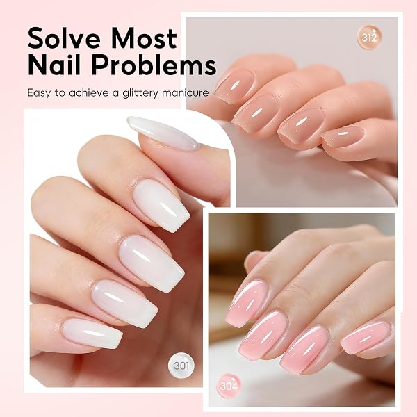 PEACECOLOR Builder Uñas Gel 10ML, Gel Constructor Uñas Claro Rosa Blanco Lechoso Esmaltes Semipermanentes para Uñas Extensión Reconstrucción Decoración Principiantes y Profesionales - 5