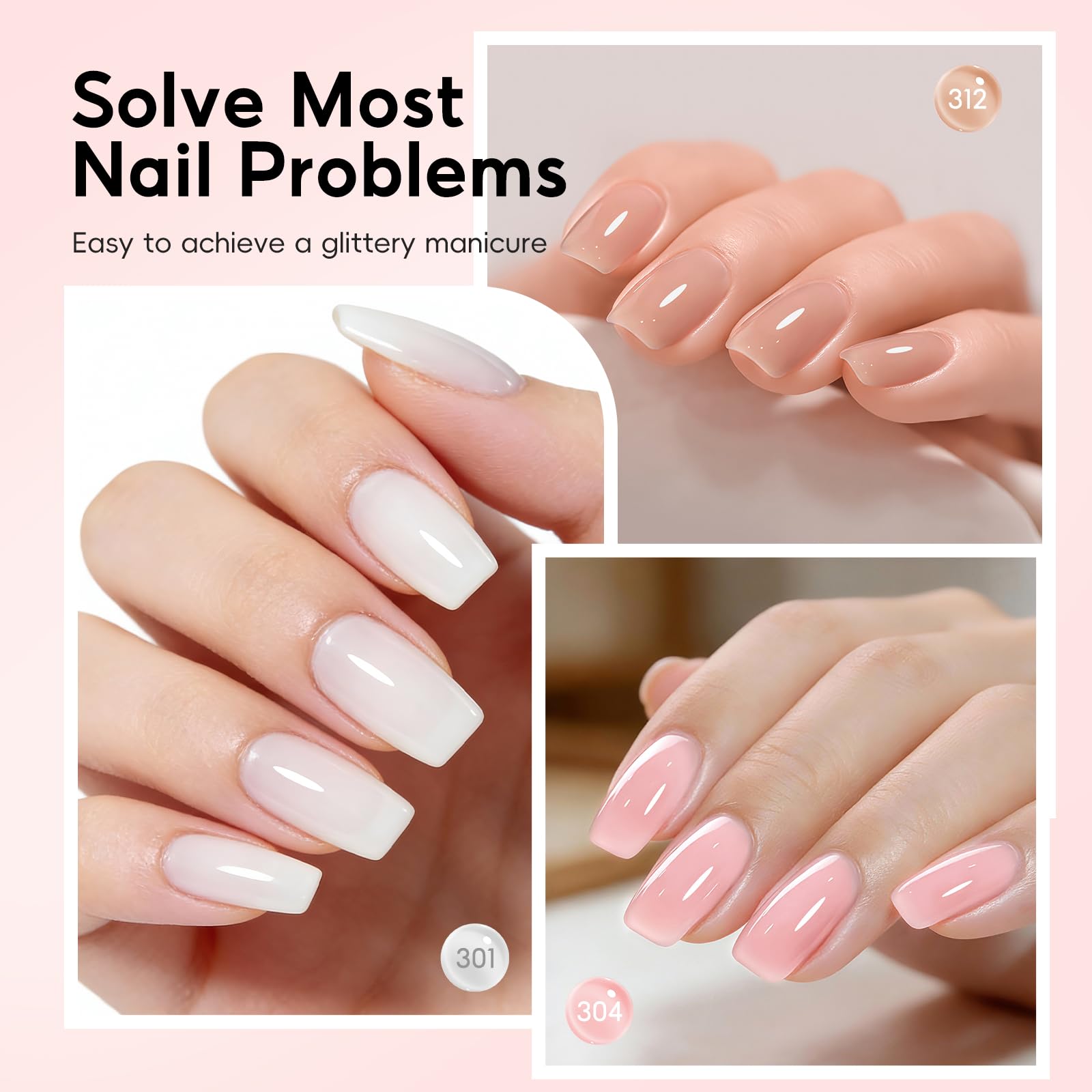 PEACECOLOR Builder Uñas Gel 10ML, Gel Constructor Uñas Claro Rosa Blanco Lechoso Esmaltes Semipermanentes para Uñas Extensión Reconstrucción Decoración Principiantes y Profesionales — view 5